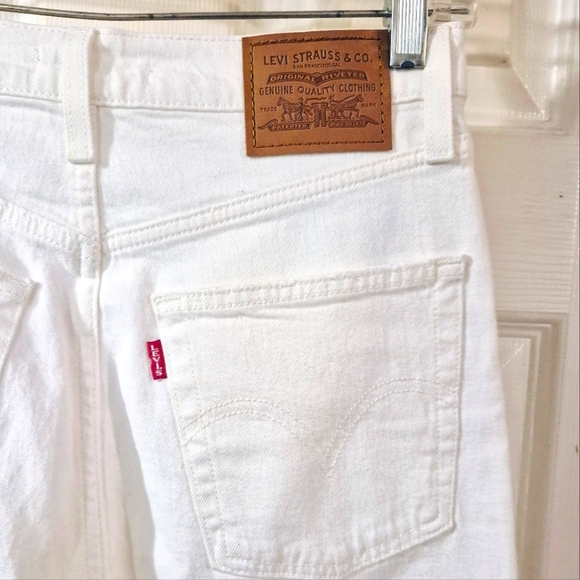 Levis Ribcage Straight Ankle Jeans White Size 27 - Picture 5 of 9